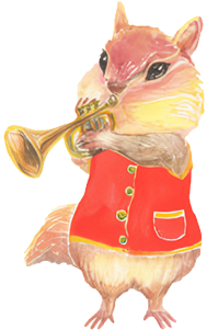 ラッパ吹くりす